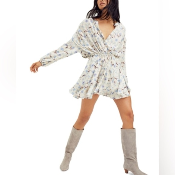 FREE PEOPLE Flower Fields Mini Dress in Light Combo - Picture 2 of 5